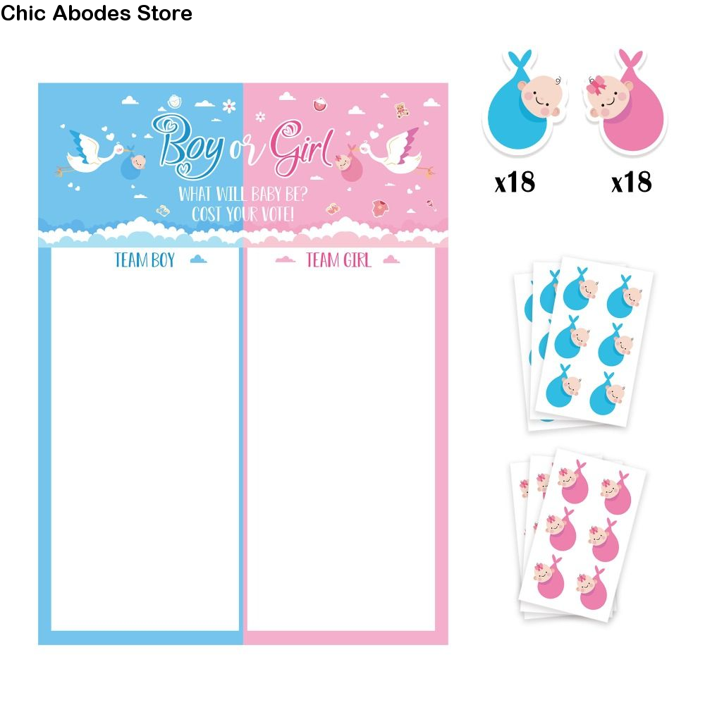 Board Game Or Boardgame - With Stickers Gender Revealed Voting Game