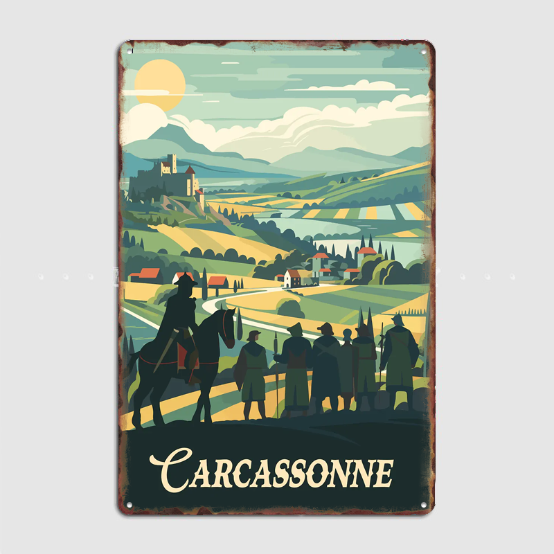 Board Game Inspiration - Carcassonne Board Game Inspired Poster Metal