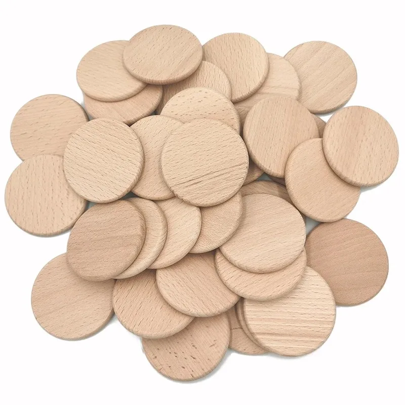 Board Game Loop - 50PCS Round Unfinished Wood Cutout Circles