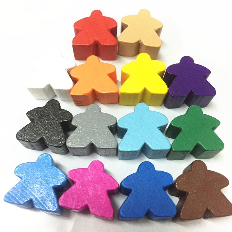 Board Game Sequence - 14PCS Wooden Humanoid Pawn Chess Pieces