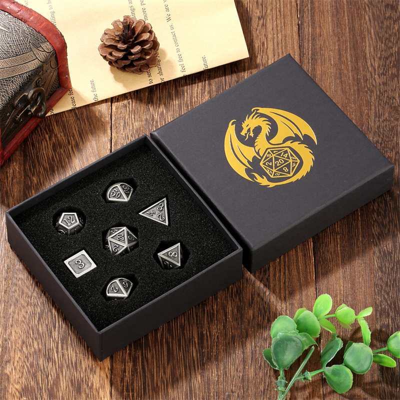 7pcs/set Metal Polyhedral Dice - đánh giá và giá Board Game Roleplay