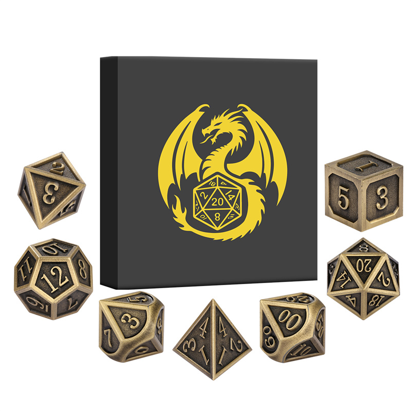 7pcs/set Metal Polyhedral Dice - đánh giá và giá Board Game Roleplay