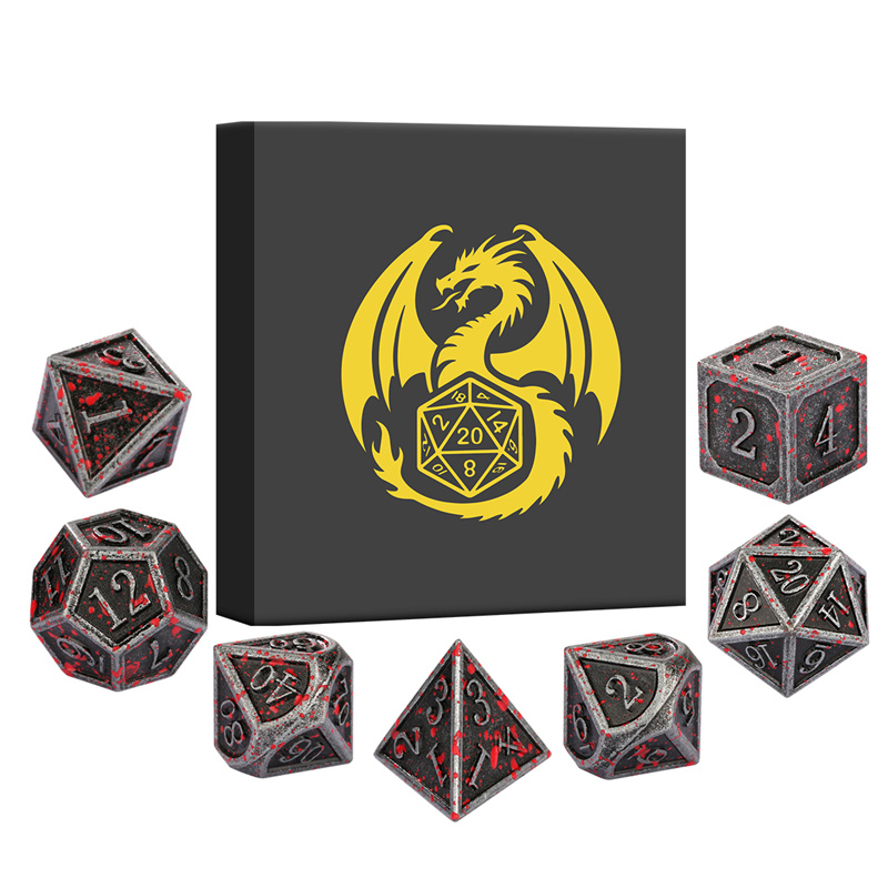 7pcs/set Metal Polyhedral Dice - đánh giá và giá Board Game Roleplay