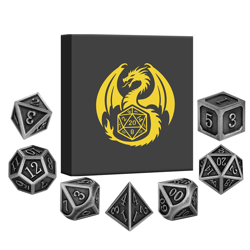 7pcs/set Metal Polyhedral Dice - đánh giá và giá Board Game Roleplay